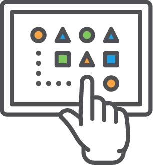 Visual and conceptual instruction icon for ST Math Middle School Math Games